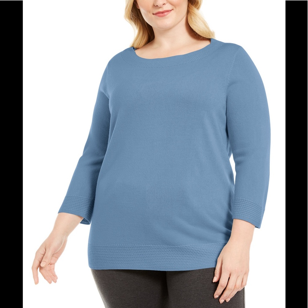 🍇🆕Karen Scott Ballet Neckline Sweater